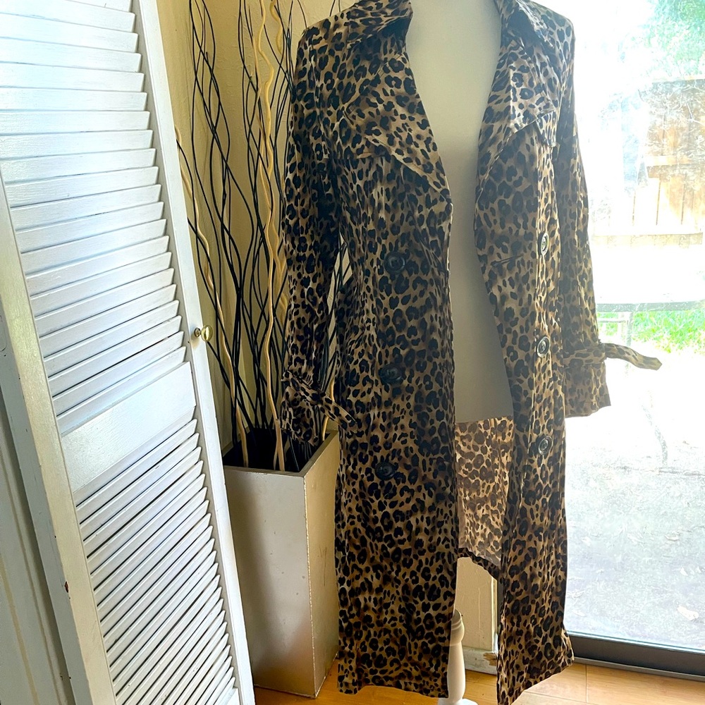 SETTLEDOWN Longline leopard light jacket duster